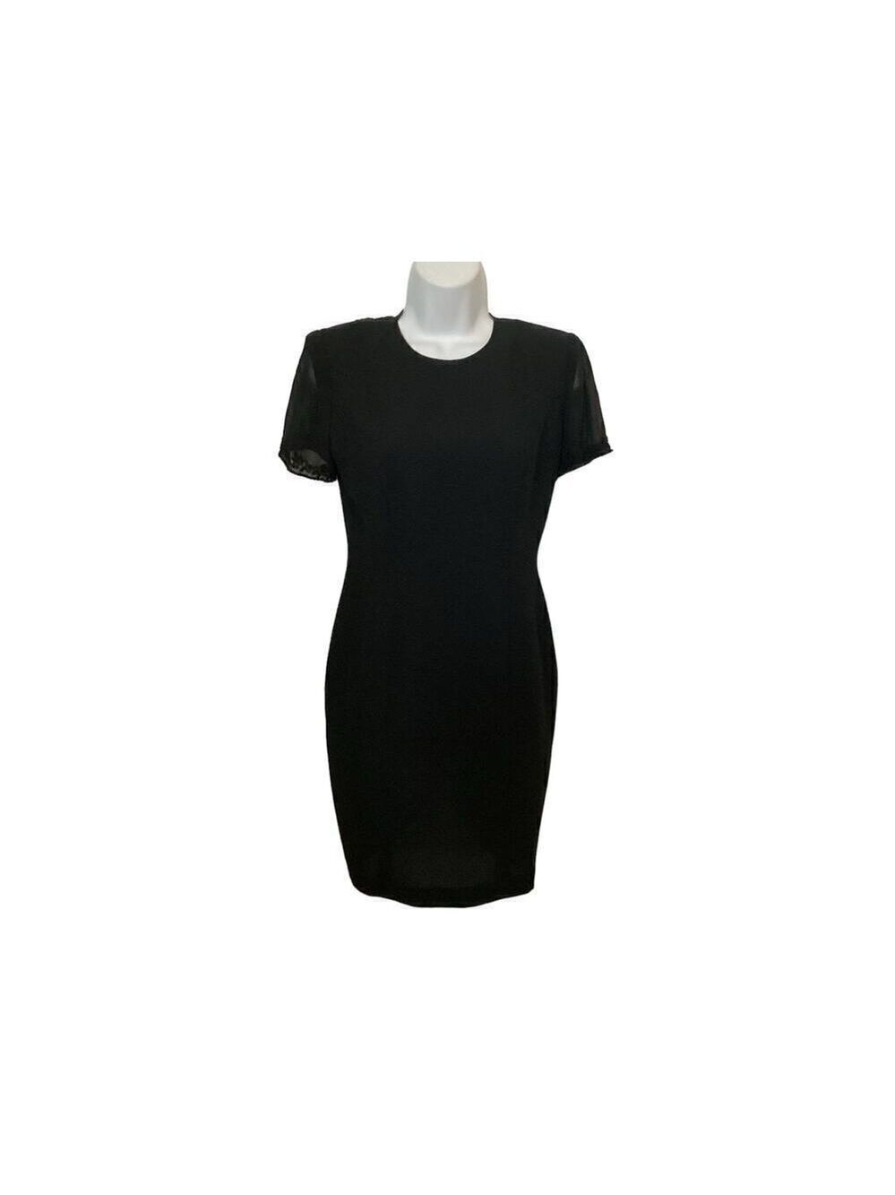 Vintage Donna Morgan Petites Black Glamorous Party Mid Knee Dress - EC   2​